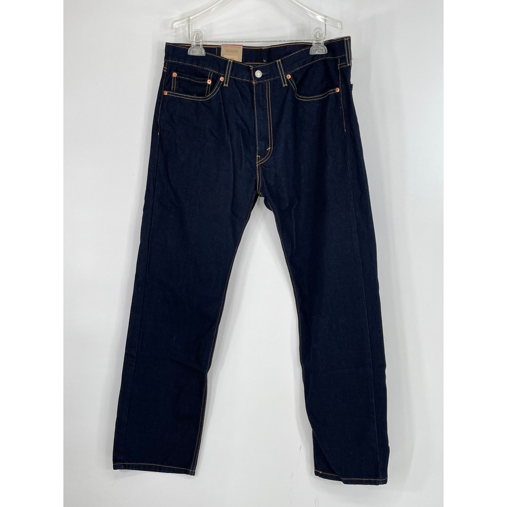NWT Levis Mens 505 36x30 Regular Fit Straight Leg Dark Indigo Jeans Eco Ease